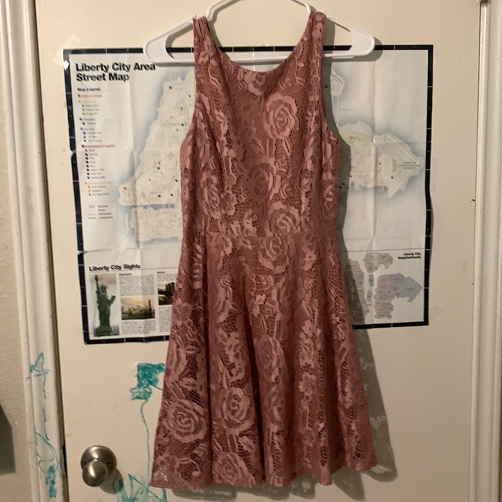 Lace Pink Floral Dress